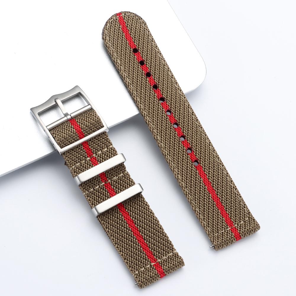 Ribbed Nylon Watch Strap for Omega 20mm 22mm Woven Nylon Watchbands for Seiko Men's Military Sport Breathable Wristwatch Band