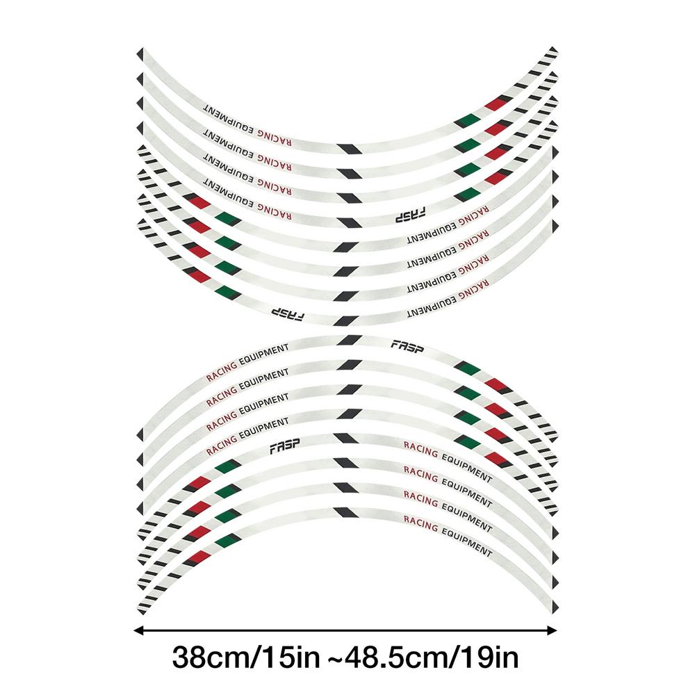 16 шт. Наклейки на шины мотоцикла и автомобиля, декоративные полоски, универсальные светоотражающие наклейки на колеса велосипеда, водонепроницаемая лента для обода колеса мотоцикла