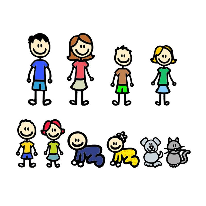 Счастливая семейная наклейка на автомобиль, детские игровые наклейки, Стайлинг кузова автомобиля, мультяшная виниловая наклейка, забавное украшение, авто наклейки