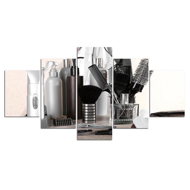 Без рамки 5 шт., модная парикмахерская, стрижка, HD настенное искусство, холст, постеры, картины, домашний декор для гостиной