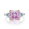 Благородное женское бриллиантовое кольцо S925 Silver High Carbon Diamond 5 Carat Square Poodle Yellow Powder Diamond Ring Impact Ring для женщин