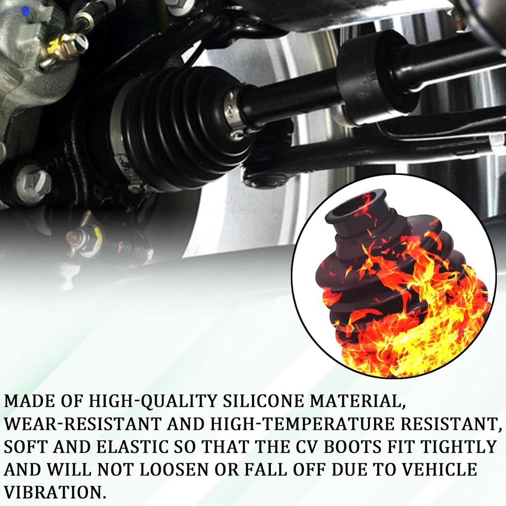 Universal CV Boot Repair Kit, Silicone Waterproof Dustproof Axle CV Joint Boot Set With 4 Stainless Steel Clamps & 6 Cable Ties, Highly Flexible