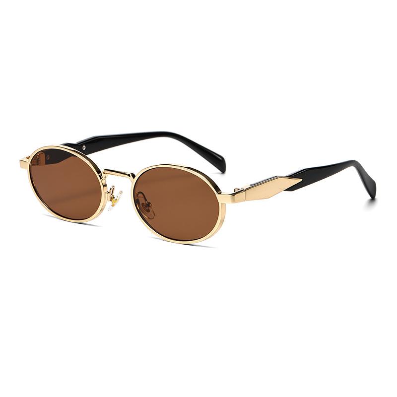 Steampunk Sunglasses Retro Women's Oval Sunglasses Fashion Men Punk Style Classic Retro Small Metal Brand Glasses UV400