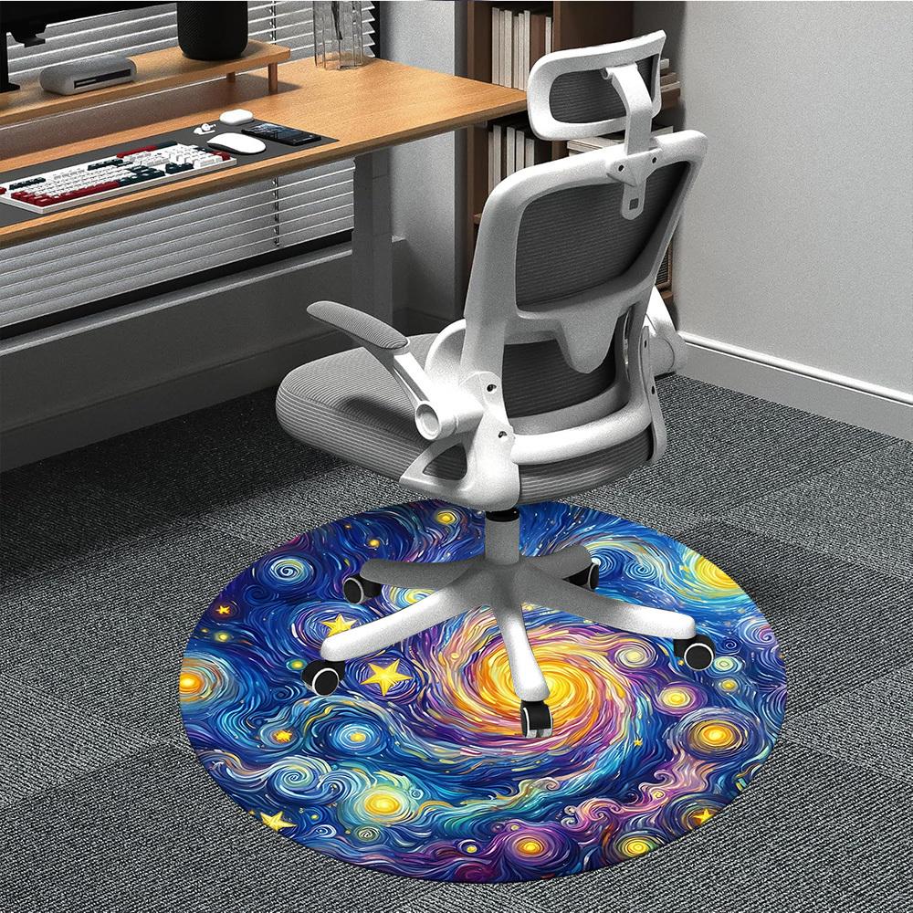 1pc Galaxy Swirl Chair Carpet for Office Non-Slip, Rug for Office, Room, Good Gift for Family or Friends, yy251226151