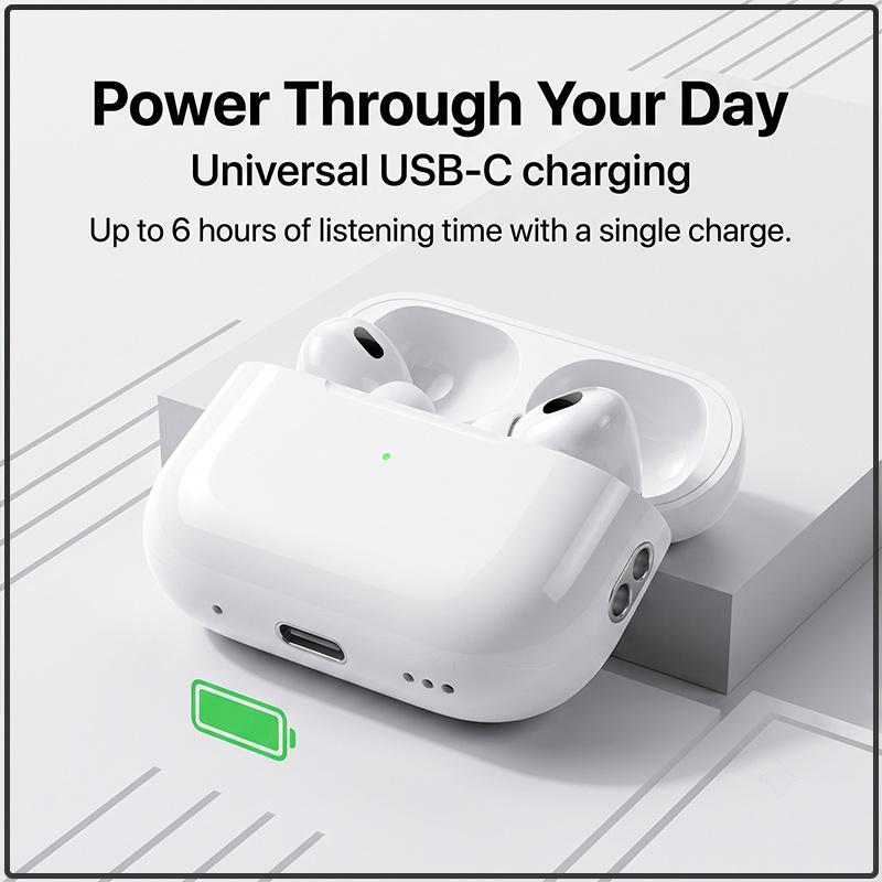 AirPods Pro 2-го поколения Bluetooth-наушники Быстрая зарядка USB-C 30 часов воспроизведения в комплекте Продвинутое шумоподавление Стерео иммерсивный звук Наушники-вкладыши