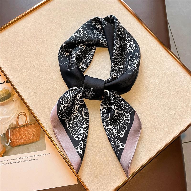 70 * 70cm New Silk Small Square Scarf For Women'S Neck Protection Professional Scarf Versatile Hair Tie Headscarf Scarf