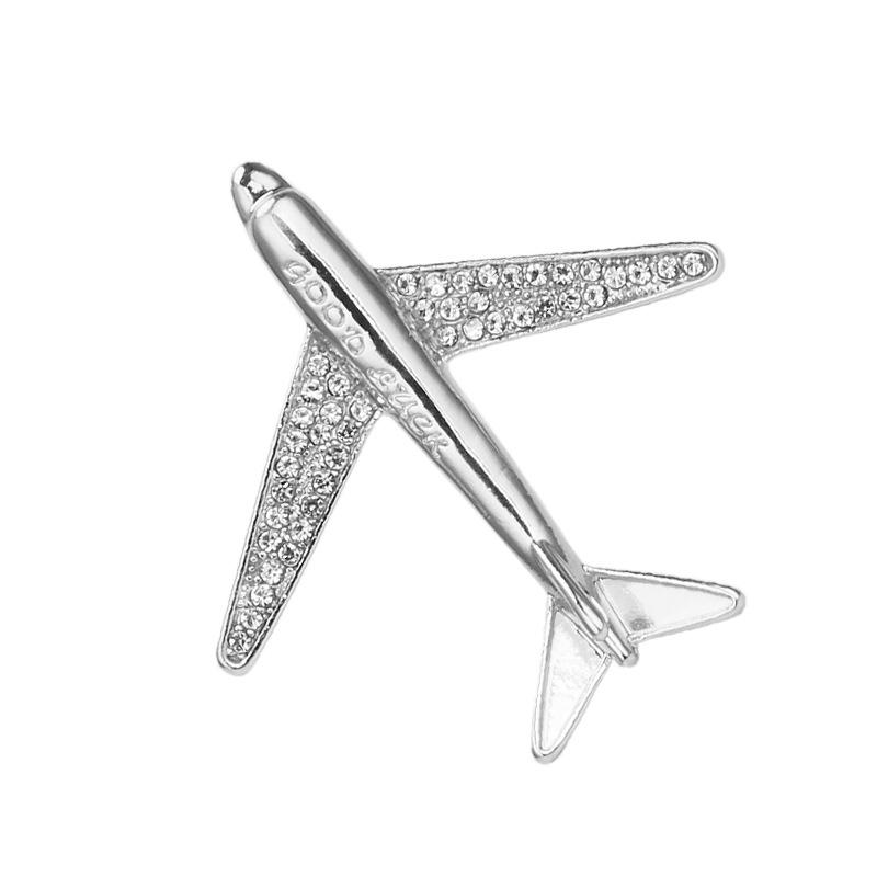 Trendy Men's High-End Airplane Brooch Pin for Suits