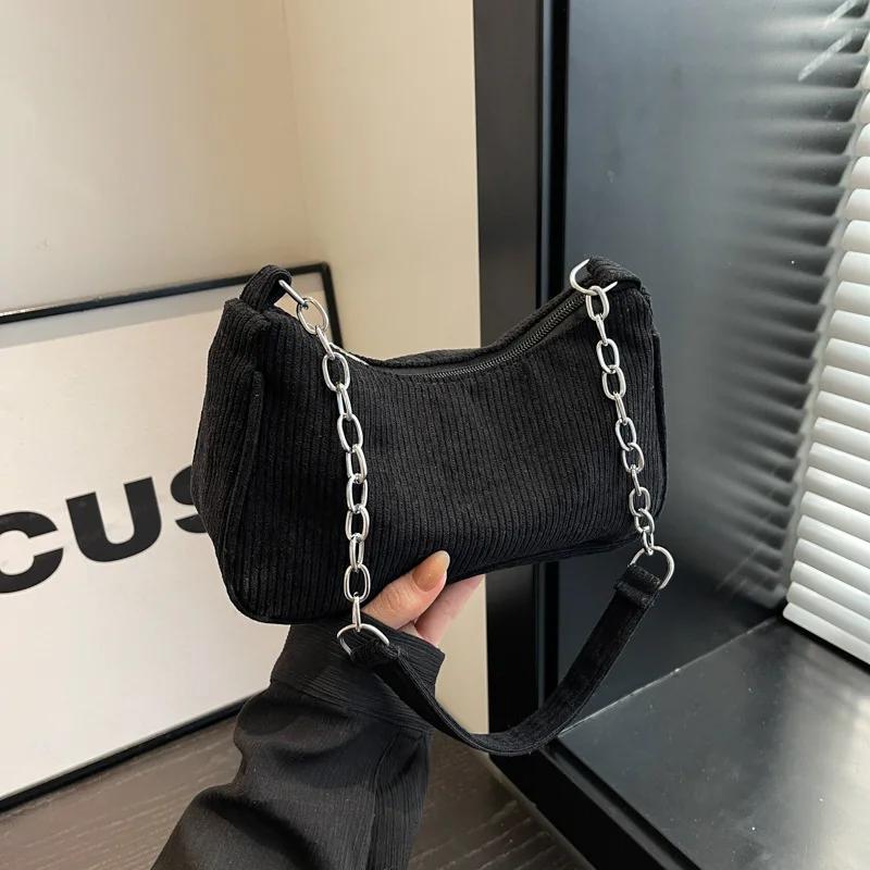 Бархатная женская сумка через плечо повседневная сумка-цепочка женственная личность корейская версия модная
