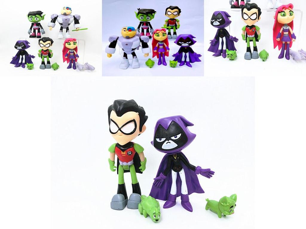 Teen Go Titans To The Movies Robin Cyborg Beast Boy Raven Action Figure 7pcs Toy