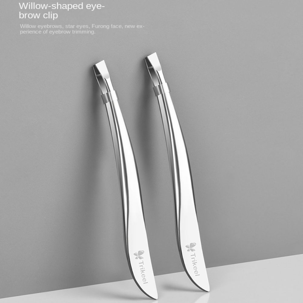 Нержавеющие скошенные зажимы для бровей, не оставляющие отпечатков пальцев, пинцет для удаления тонких волосков, инструмент для макияжа