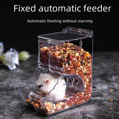 Автоматическая кормушка Weibi для хомяков, ежей и белок - Конструкция против опрокидывания с миской для корма и контейнером.