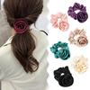Rose Flower Decor Hair Rope Large Elastic Hair Tie Rose Rubber Hair Band Women Horsetail Holder Hair Accessories