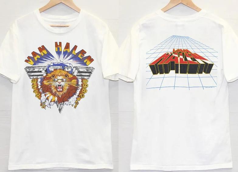 Van Halen Live 1982 Diver Down Tour TShirt 1982 Van Halen Lion Logo TShirt Unisex T-Shirt