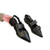 2024 Spring and Autumn New High Heels French Bag Head Sandals Fairy Shoes Niche Temperament Pointed Single Shoes