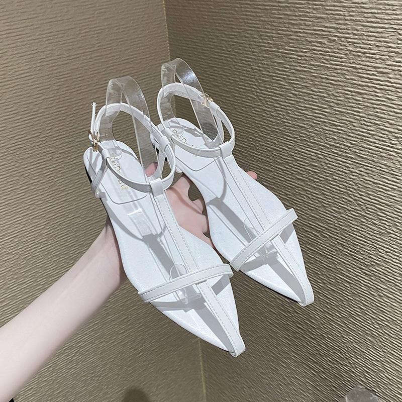 Мода 2025 Лето Новый Стиль Пряжка Модные Сандалии-стринги для Женщин Повседневные Трендовые Удобные Низкий Каблук Сандалии Женские Каблуки Женские