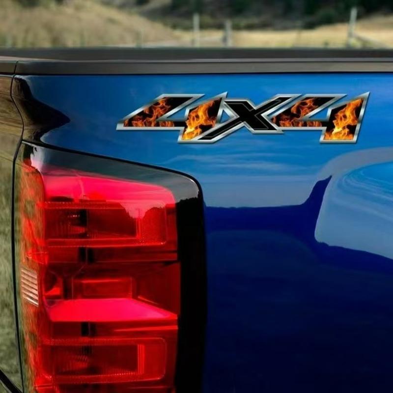 Flame 3D 4X4 Car Sticker 3D Stereoscopic Effect Car Decal Waterproof Reflective Material
