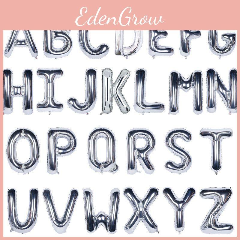 Large Balloons Letter 40 Inch Silver Helium Air Foil Birthday Party Wedding