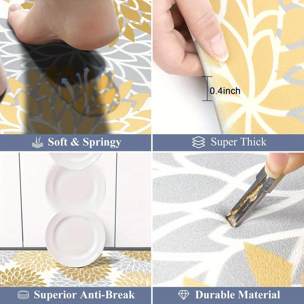 Two-Piece Kitchen Rug Sets Featuring Non-Slip Mats Designed for Comfort, Suitable for Use in Kitchens, Offices, Sinks, And Laundry Areas
