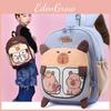 Children Capybara Themed Backpack Breathable Lightweight Cute Schoolbag Cartoon