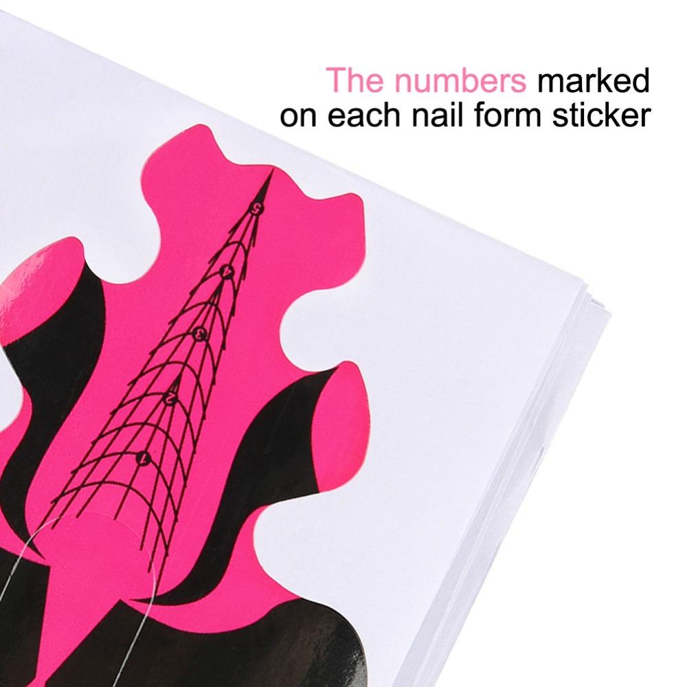 100pcs Self-Adhesive Sticker Nail Extension Paper Forms Easy DIY Nail Art Creation At Home