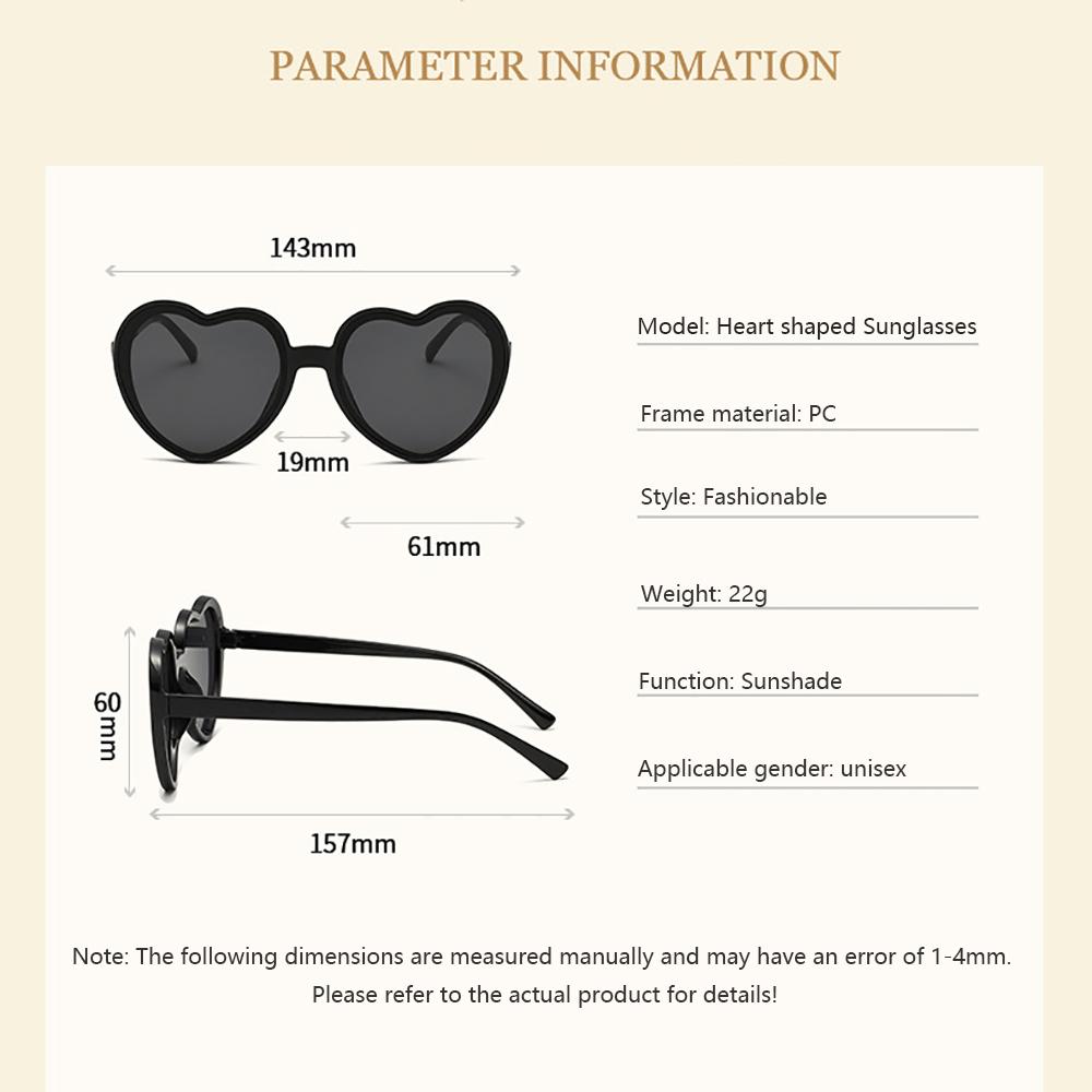 Love Heart Shaped Sunglasses Wedding Party Decoration Women Big Frame Fashion Retro Pink Cat Eye Vintage Sun Glasses
