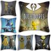 Игровые Чехлы на Подушки L-Little Nightmares Мультяшные Декоративные для Дивана Дома Двусторонние Короткий Плюш Милый Чехол на Подушку