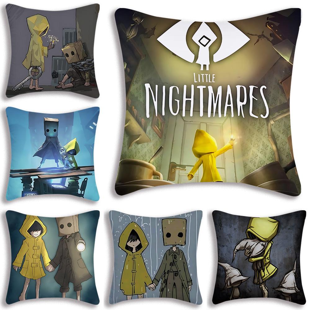 Игровые Чехлы на Подушки L-Little Nightmares Мультяшные Декоративные для Дивана Дома Двусторонние Короткий Плюш Милый Чехол на Подушку