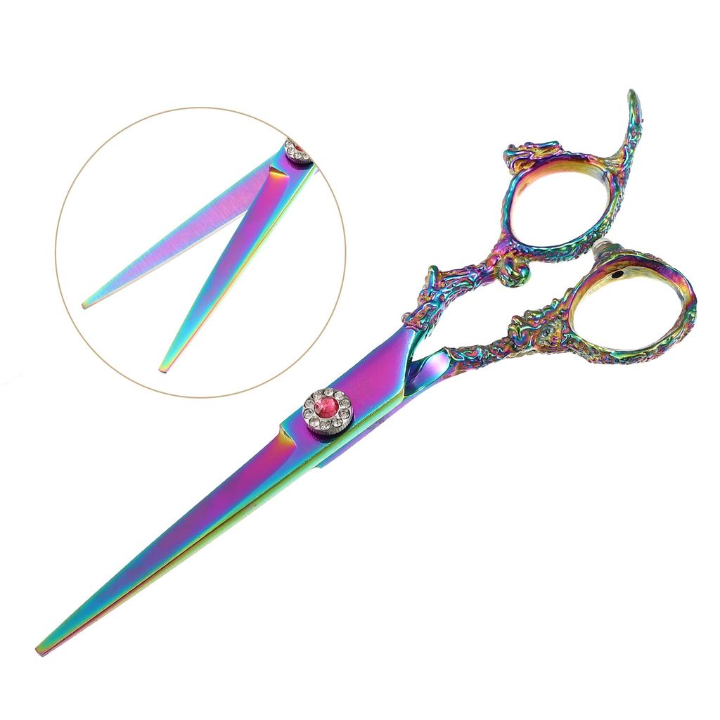 VOCOSTE Парикмахерские ножницы Ножницы для стрижки волос Профессиональные парикмахерские ножницы Нержавеющая сталь Бритва 17см Разноцветный