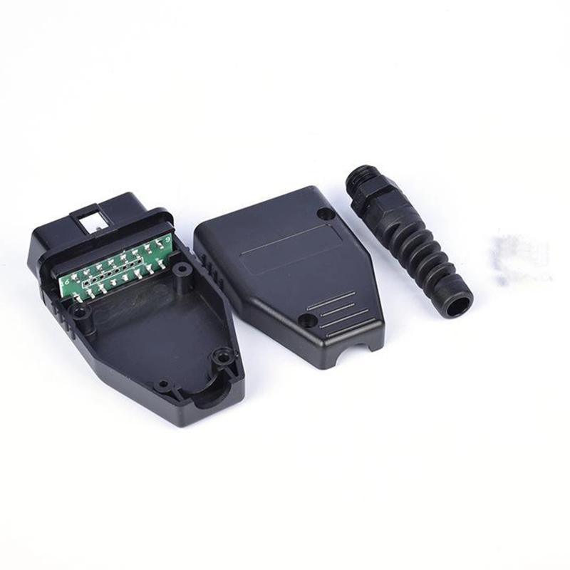 OBD2 16Pin J1962 Connector 1 Set Stable Signal Transmission OBD II Male Adaptor for Auto Fault Detection