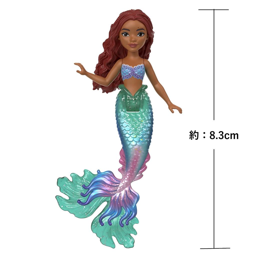 Mattel Кукла-хвост из фильма Диснея Маленькая Ариэль Мини Кукла хвостовой плавник может двигаться лет и HNF43 / Живое действие "Русалочка" / [Кукла / Кукла] [Блестящие] [3
