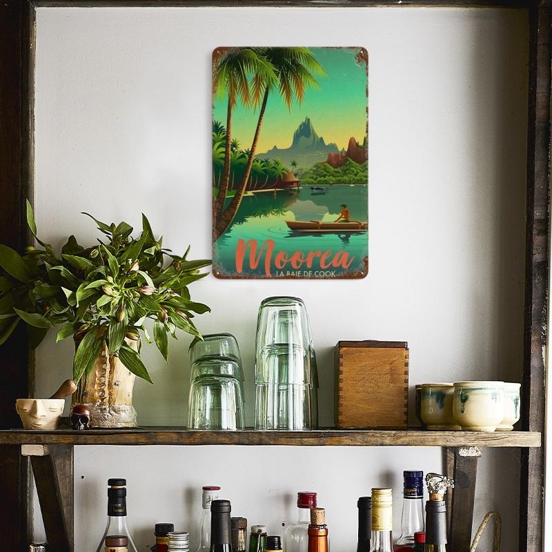 Путешествия Города Табличка Металлические Знаки Винтажный Плакат Япония Таиланд Италия Пейзаж Ретро Тарелка Искусство Живопись Домашний Бар Паб Клуб Декор