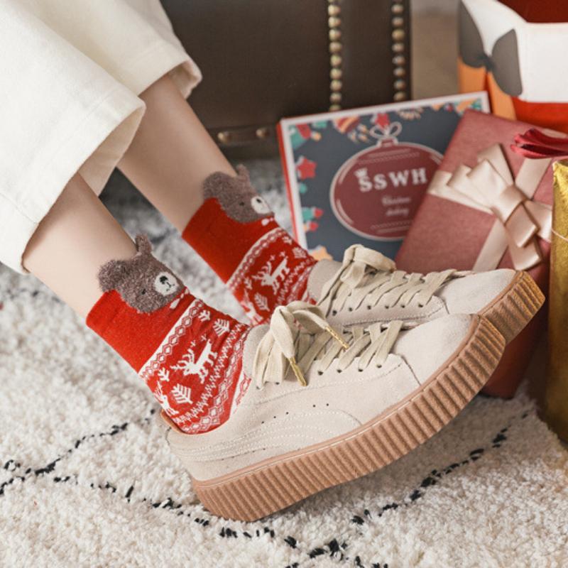 Зимние подростковые рождественские носки, мультяшные носки, рождественский подарок