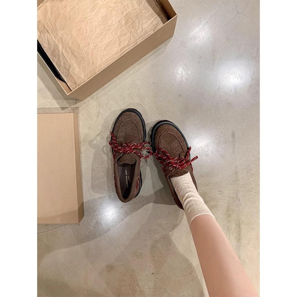 Найди второй волосок! Модные универсальные новые miu ретро матовые из коровьей кожи на шнуровке на толстой подошве на толстом каблуке лоферы женские осенние