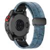 Ремешок для часов 26 мм для Garmin Fenix 8 51 мм/Fenix 7X/6X Камуфляжный силиконовый ремешок для часов с магнитной черной застежкой