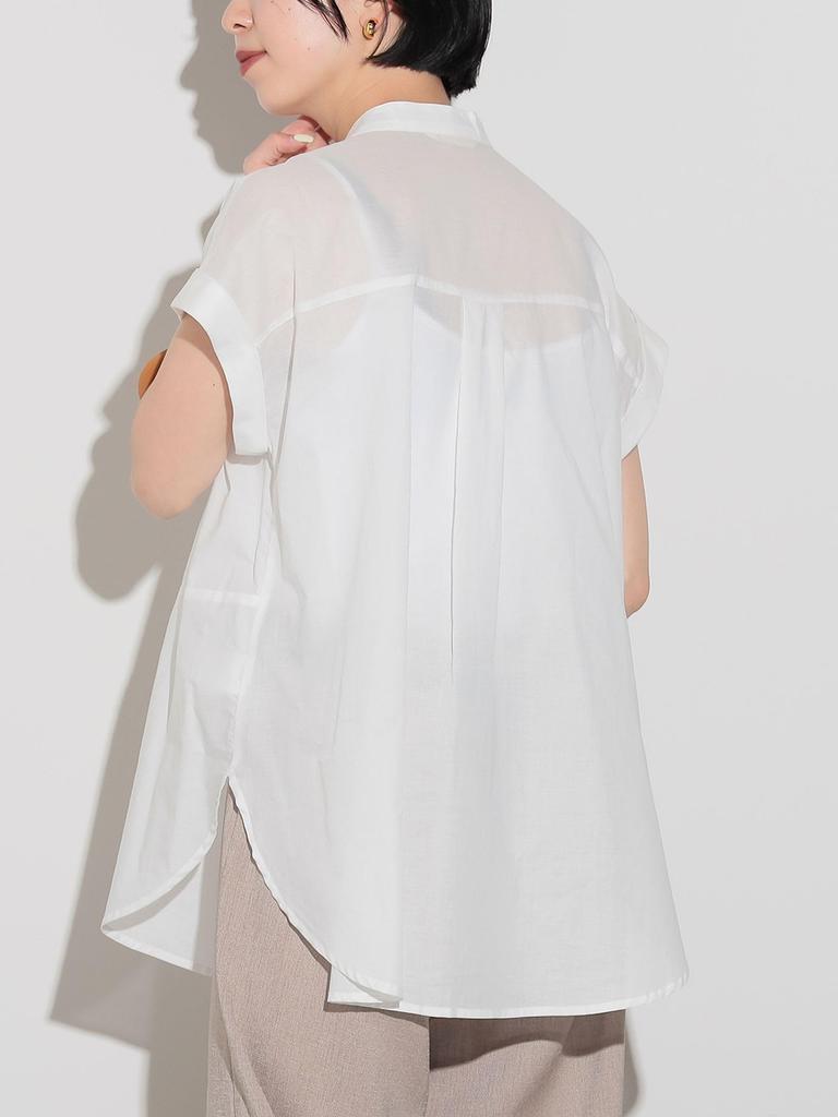 Рубашка с кружевной кокеткой БЕЛАЯ ОДИН РАЗМЕР [Beams Heart] S/S Женская