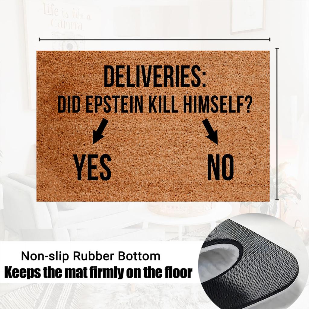 Did Epstein off himself Yes No Doormat Rubber Bathroom Kitchen Mat Garden Garage Door Floor Mat Non-Slip Carpet Entrance Rug