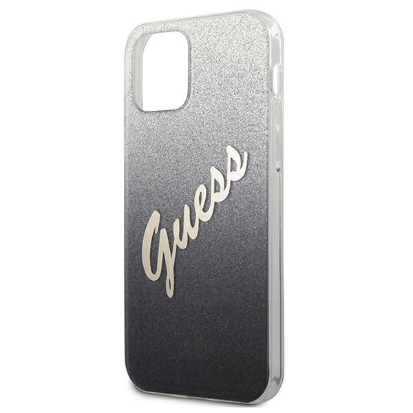 Guess Guhcp12Spcuglsbk Iphone 12 Mini5,4 Czarny/Black Hardcase Glitter Gradient Script