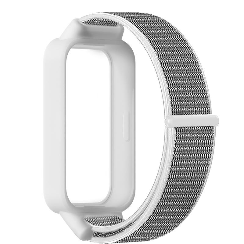 Чехол + Ремешок для Xiaomi Redmi band 3 аксессуары спортивный Нейлоновый браслет correa + Защитный Бампер корпус Чехол для mi band 9 active