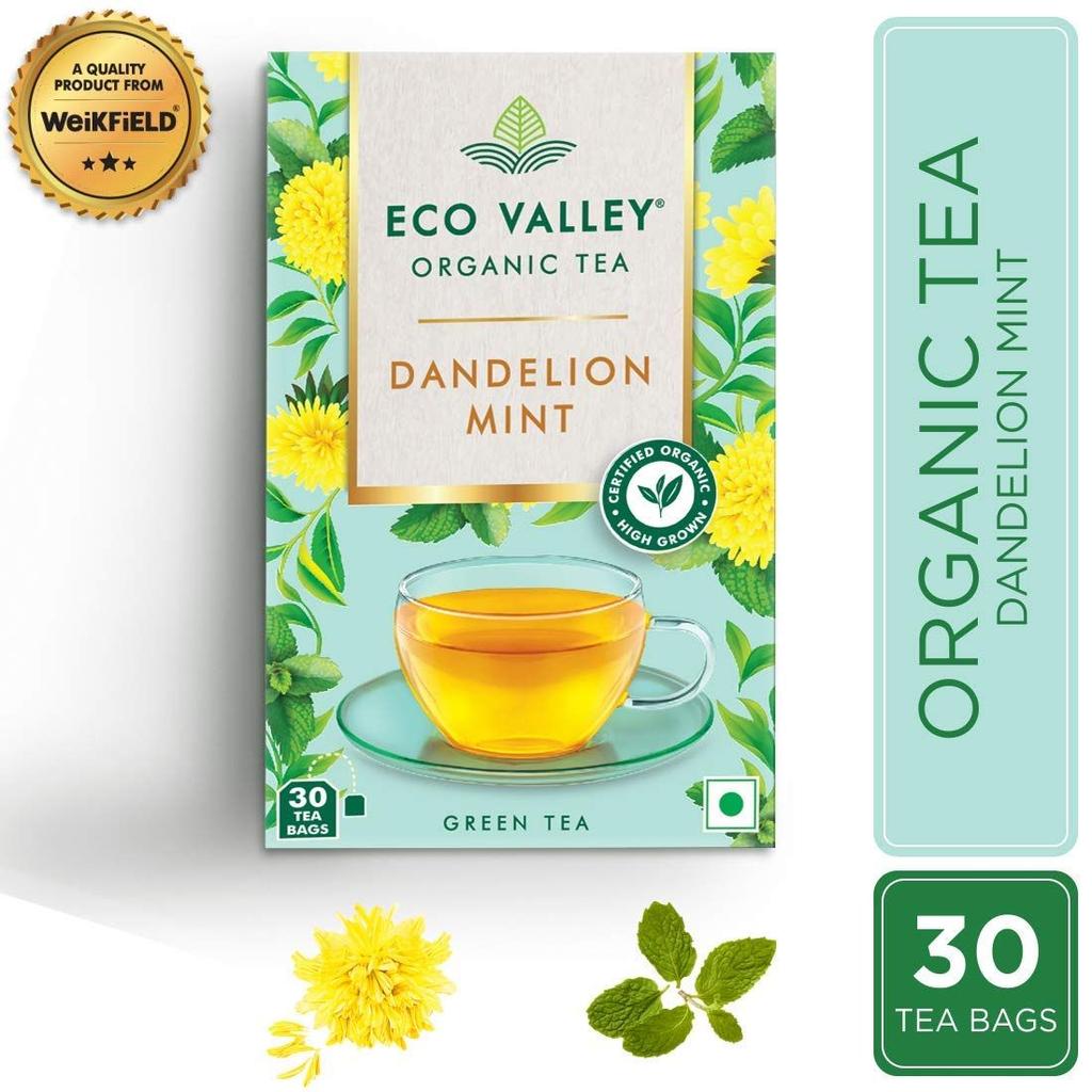 Green Tea with Dandelion and Mint (30 Pack), Green Tea Dandelion and Mint, Eco Valley