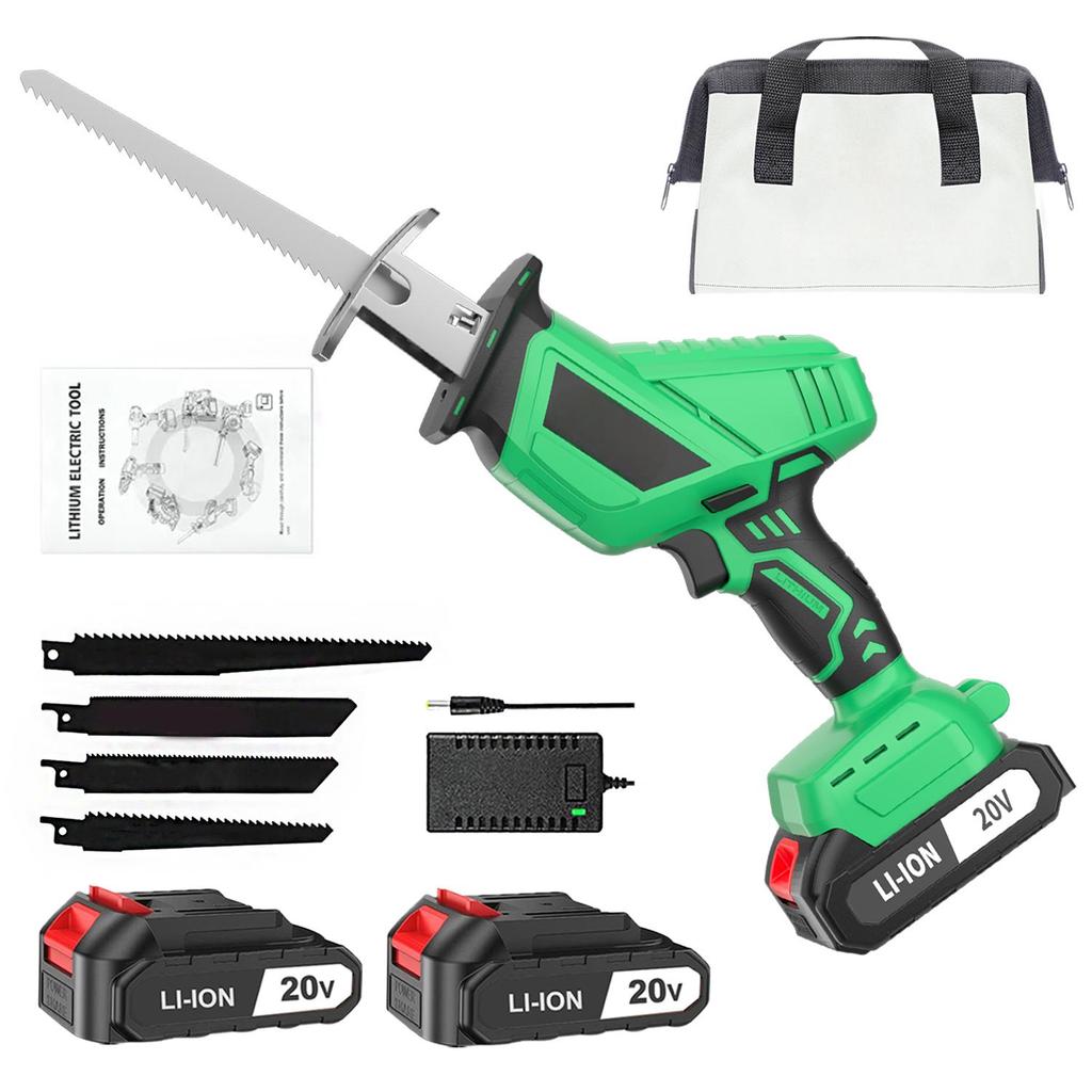 DIY Industrial Grade 20V Cordless Reciprocating Saw Electric Tool for Metal Wood PVC Plastic Materials