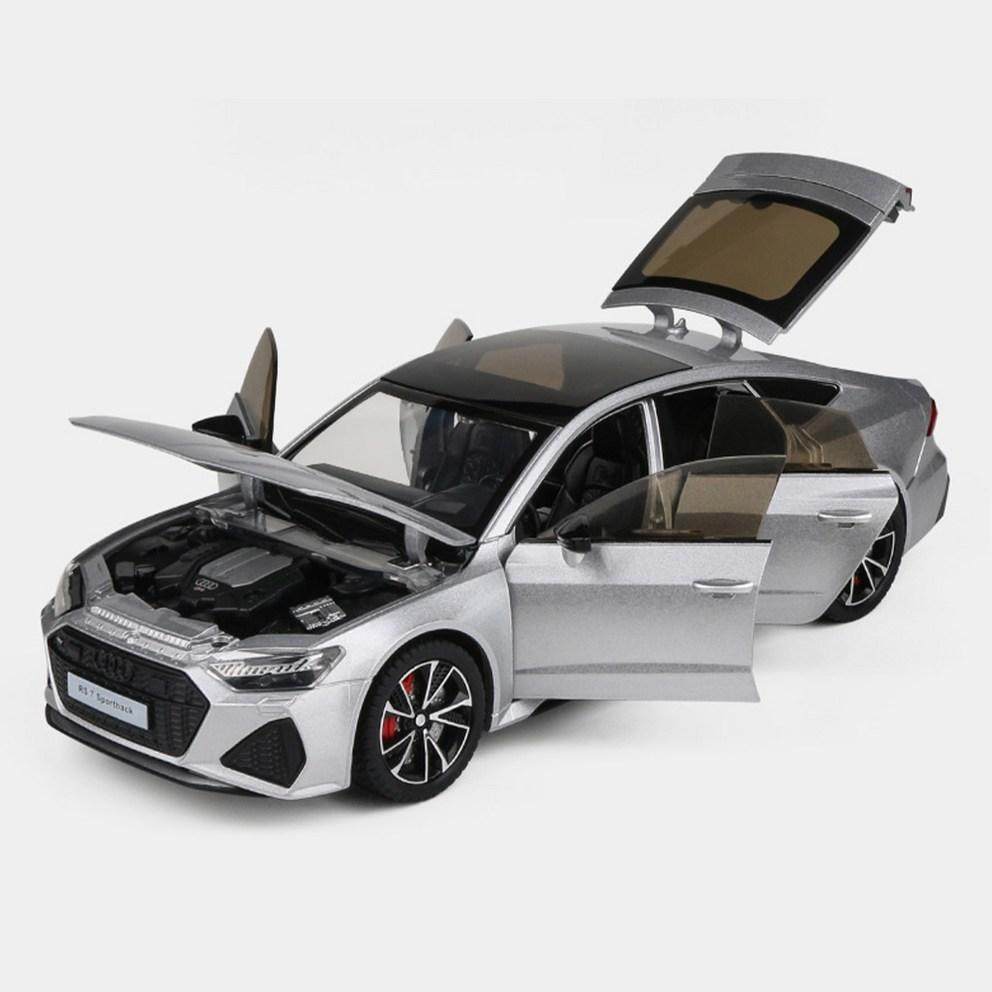 МояМашина 1:Металлическая модель автомобиля RS7 в масштабе 1:24 - Серебристая коллекционная фигурка