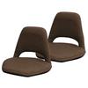 Urban Tsusho Square Seat Chair Set of 2 Brown Compact and Easy To Carry F-1841