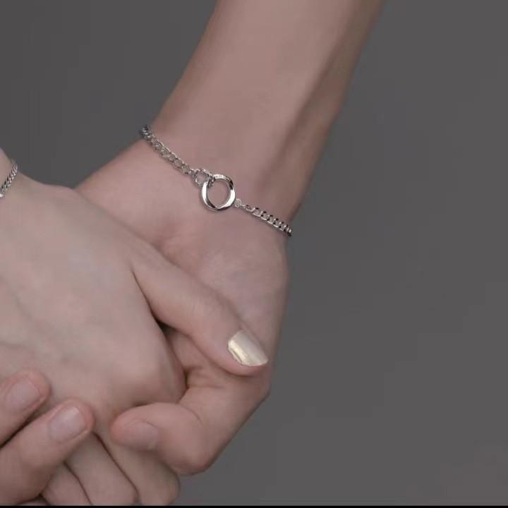 Chic Blue Beaded Bracelet For Couples Copper Material With Finish Plated