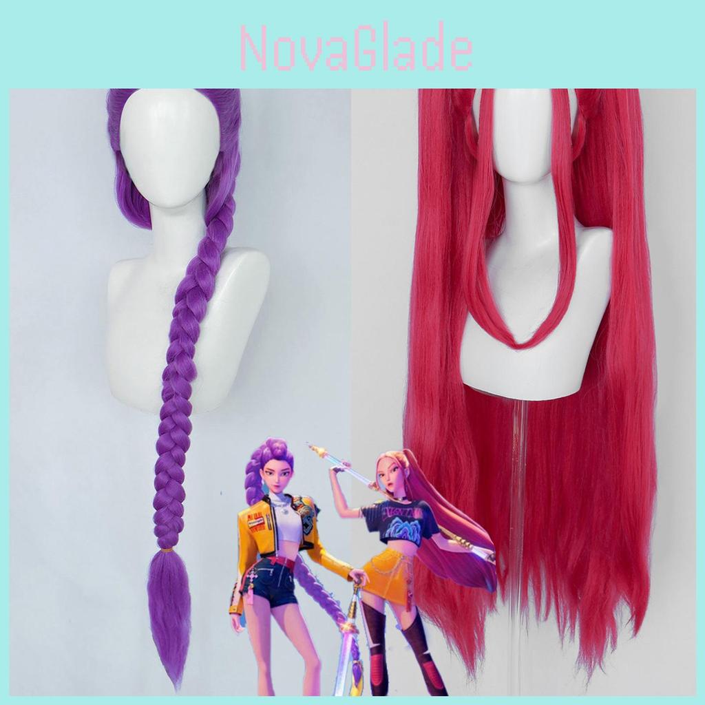 Kpop Demon Hunters Rumi Mira Zoey Cosplay Wig With Cartoon Style And Breathable Material For Party And Scene Use