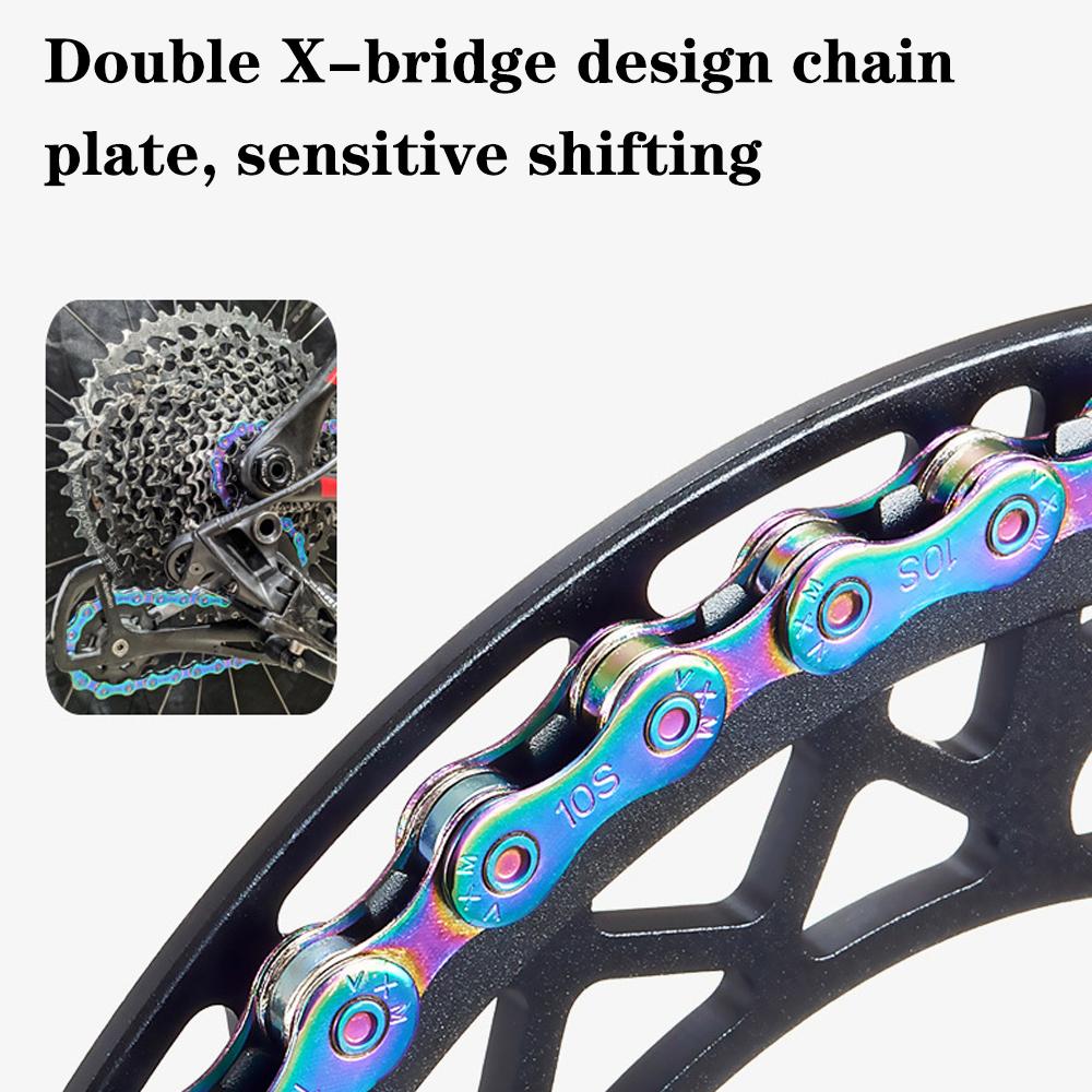 Variable Speed Chain Anti-rust Bike Chain 8s 9s 10s 11s 116 Links Universal Mountain Road Bicycle Electroplate Colorful Chain