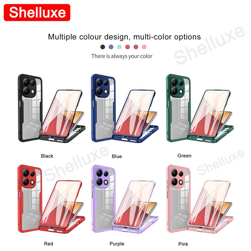PocoX6 360 Полный корпус Прозрачный чехол Shelluxe для Xiaomi POCO X6 Pro Pocophone X6Pro 5G Силиконовый Двусторонний Чехол для телефона