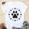 Women Cotton T Shirt Dog Paw 90s Trend Ladies Fashion Clothing Short Sleeve Cartoon Clothes Vintage Female Tees Graphic T Shirts