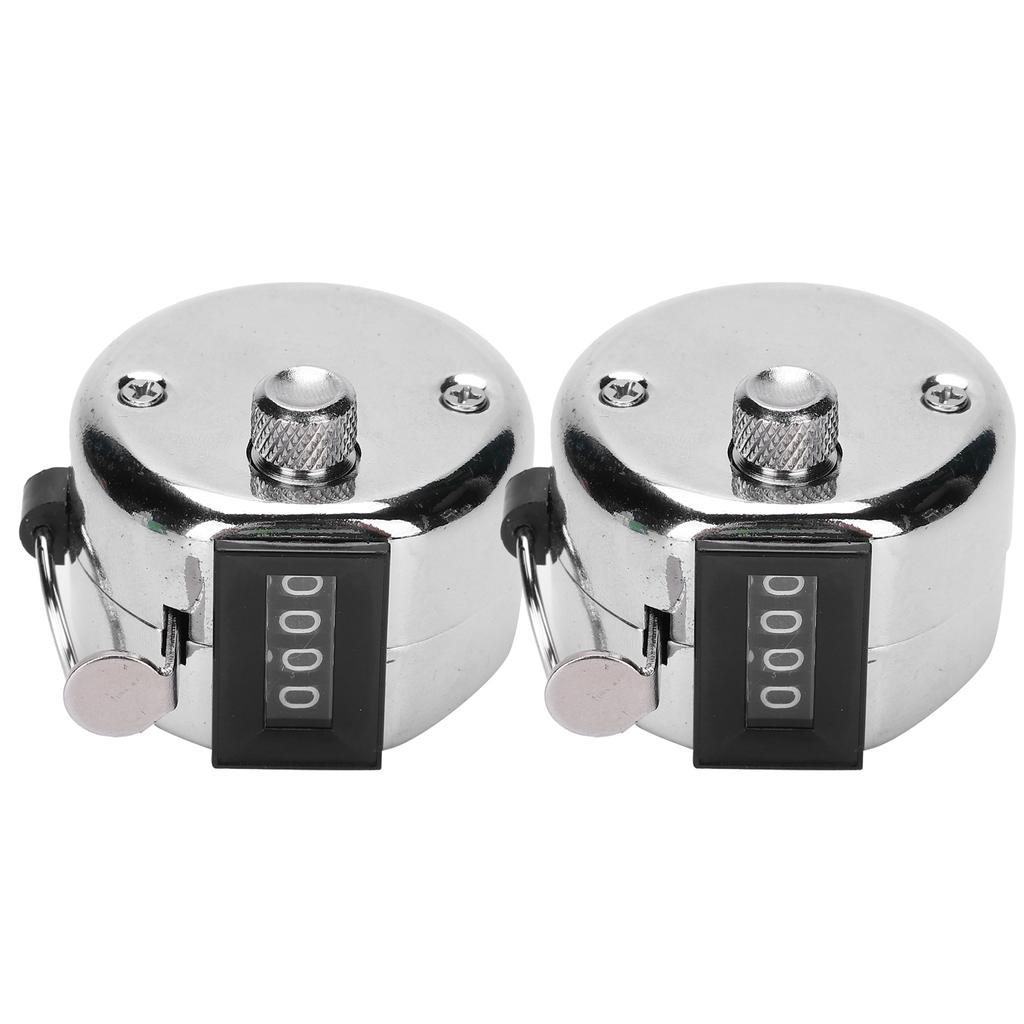 2Pcs Hand Tally Manual Knob Counter Stainless Steel 09999 for Workshop Inventory