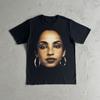 Sade Adu pattern heavyweight pure cotton Tshirt summer new retro casual unisex fashionable Y2K Tshirt