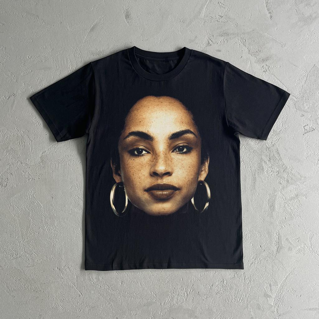 Sade Adu pattern heavyweight pure cotton Tshirt summer new retro casual unisex fashionable Y2K Tshirt